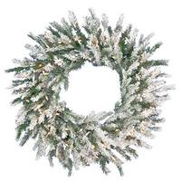 Vickerman 30" Artificial Frosted Dunhill Fir Wreath 70 Clear Lights