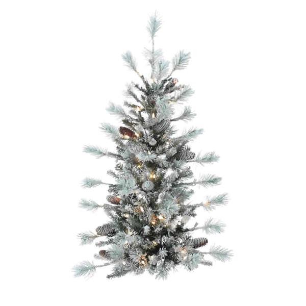 3' x 24" Artificial Frosted Arctic Pine Wall 70 Clear Lights