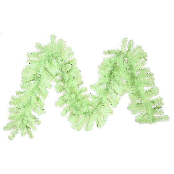 9' x 12" Artificial Chartreuse Garland 70 Green Lights