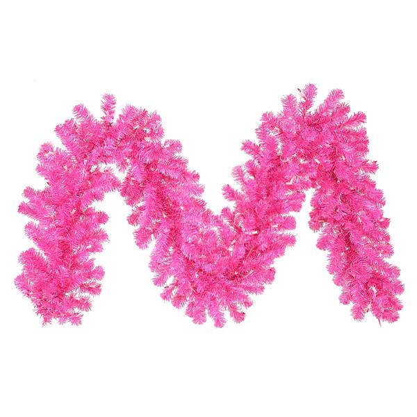 9' x 12" Artificial Pink Garland 70 Pink Miniature Lights