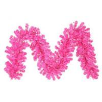 Vickerman 9' x 12" Artificial Pink Garland 70 Pink Miniature Lights