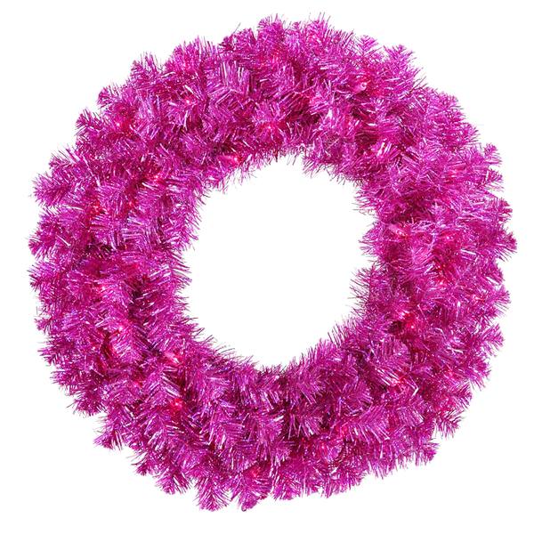 30" Artificial Fuchsia 70 Purple Miniature Lights
