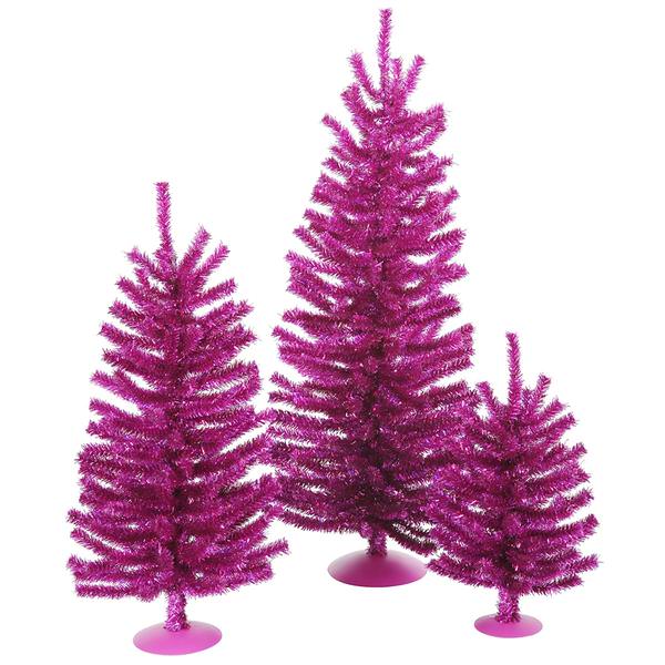 12" 18" 24" Fuchsia Mini Tree Set