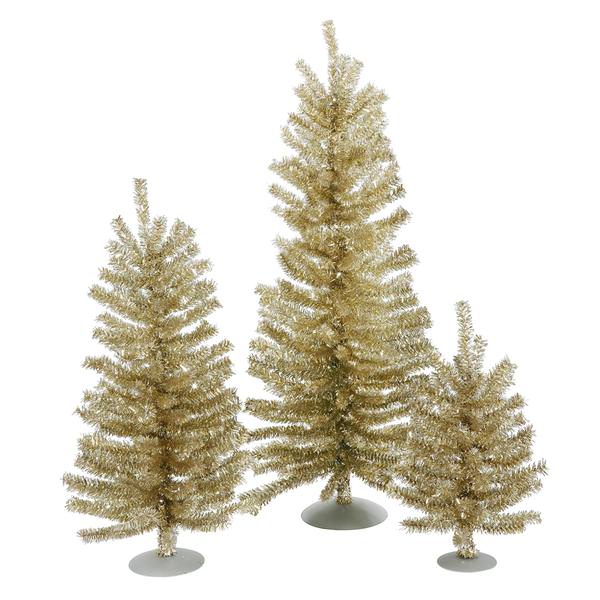 12" 18" 24" Champagne Mini Tree Set