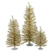 Vickerman 12" 18" 24" Champagne Mini Tree Set
