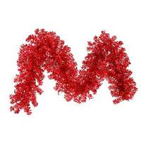 Vickerman 9' x 14" Artificial Red Wide Cut Garland 70 Red Lights