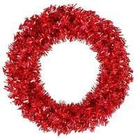 Vickerman 36" Artificial Red Wide Cut Wreath 100 Red Lights