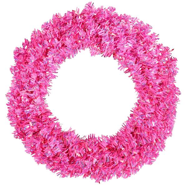 30" Artificial Hot Pink Wide Cut 70 Pink Miniature Lights