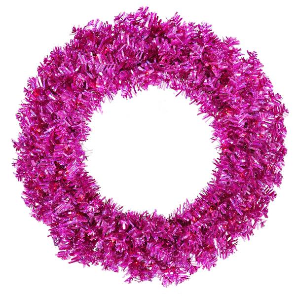 30" Artificial Fuchsia Wide Cut 70 Purple Miniature Lights