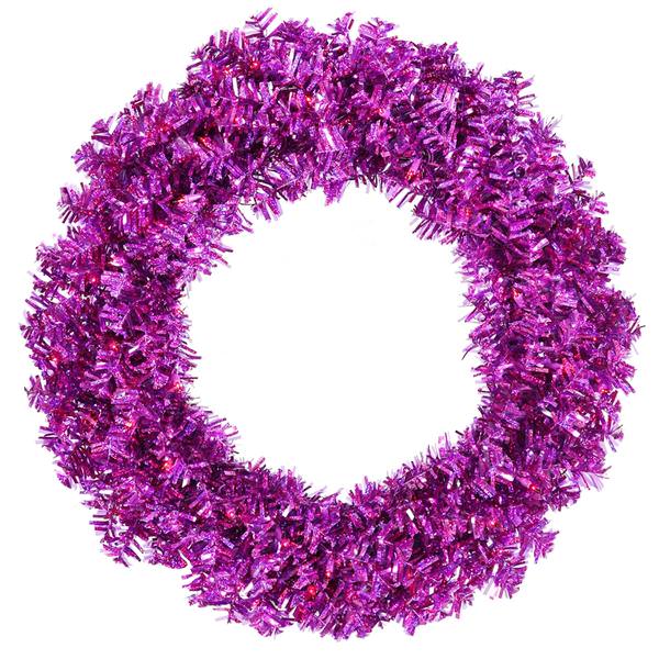 36" Artificial Purple Wide Cut 100 Purple Miniature Lights