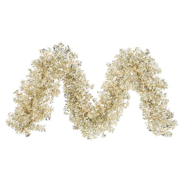9' x 14" Artificial Champagne Wide Cut Garland 70 Clear Lights