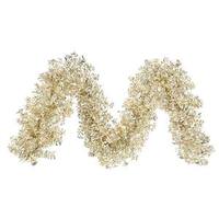 Vickerman 9' x 14" Artificial Champagne Wide Cut Garland 70 Clear Lights