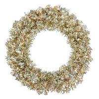 Vickerman 30" Artificial Champagne Wide Cut Wreath 70 Clear Lights
