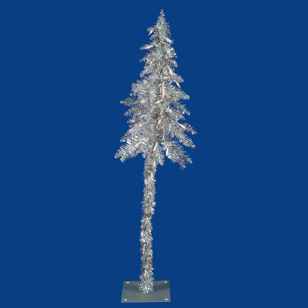 4' Silver Fantasy 35 Clear Lights