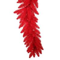 Vickerman 9' x 14" Artificial Red Ashley Spruce Garland 100 Red Lights