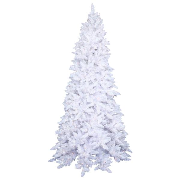 7.5' x 52" White Ashley Spruce 750 Clear Lights