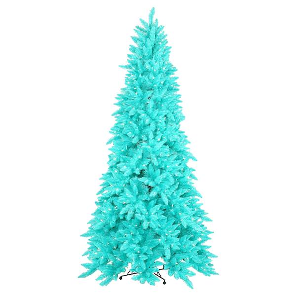 4.5' x 36" Teal Ashley Spruce 250 Teal and White Lights