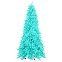 Vickerman 4.5' x 36" Teal Ashley Spruce 250 Teal and White Lights