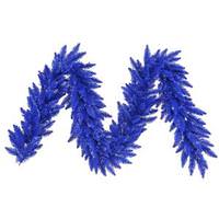 Vickerman 9' x 14" Artificial Navy Ashley Spruce Garland 100 Blue Lights