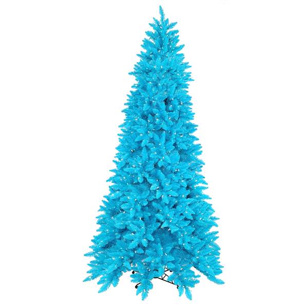 4.5' x 36" Sky Blue Ashley Spruce 250 Blue and White Lights