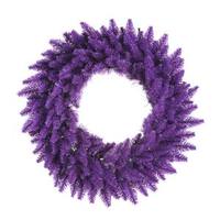 Vickerman 24"Artificial Purple Ashley Spruce Wreath 50 Purple / Clear Miniature Lights