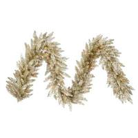 Vickerman 9' x 14" Artificial Champagne Ashley Spruce Garland 100 Clear Lights