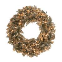 Vickerman 24" Artificial Champagne Ashley Spruce Wreath 50 Clear Lights