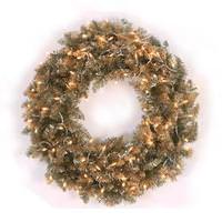 Vickerman 36" Artificial Champagne Ashley Spruce Wreath 100 Clear Lights