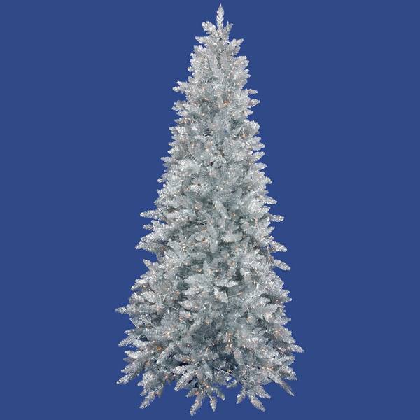 4.5' x 36" Silver Ashley Spruce 250 Clear Lights