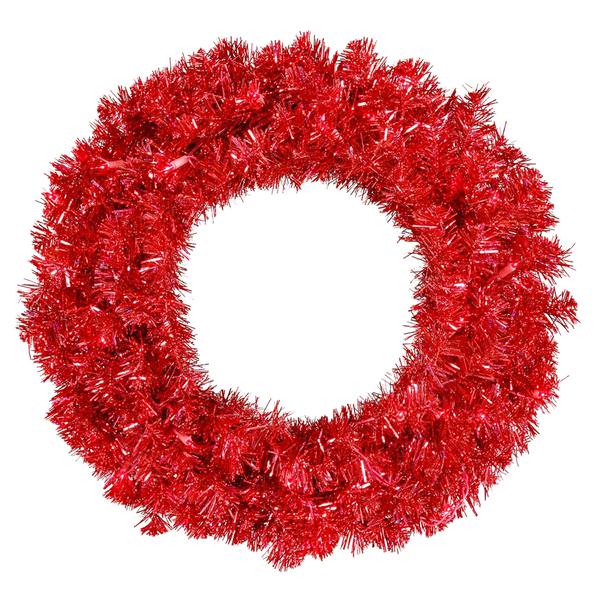 24" Artificial Red Wreath 50 Red Lights