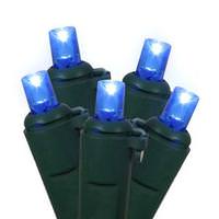 View 50 Light 4.8 watt 17' Green Wire Blue Wide Angle LED Light String