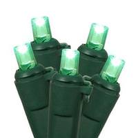 Vickerman 100 Light 34' Green Wire Green LED Wide Angle Miniature String with 4" Spacing