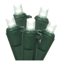 Vickerman 100 Light 34' Green Wire Pure White LED Wide Angle Miniature String with 4" Spacing