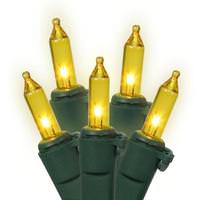 Vickerman 100 Light 46' Green Wire Gold Miniature String with 5.5" Spacing