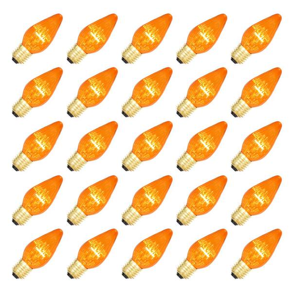 25 watt 130 volt F15 Medium Screw Base Amber (25 pack)