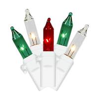 Vickerman 100 Light 9' White Wire Red / Green / White Icicle Light String