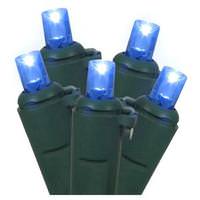 Vickerman 50 Light 25' Green Wire Blue LED Wide Angle Miniature String with 6" Spacing