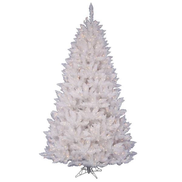 6.5' x 56" Crystal White Spruce 405 LED Warm White Lights