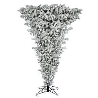 Vickerman 7.5' x 58" Artificial Flocked Upside Down 600 Clear DuraLit Miniature Lights