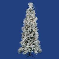 Vickerman 7.5' x 39" Artificial Flocked Swiss 350 Clear Lights