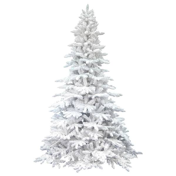 6.5' x 56" Artificial Unlit Flocked White Spruce