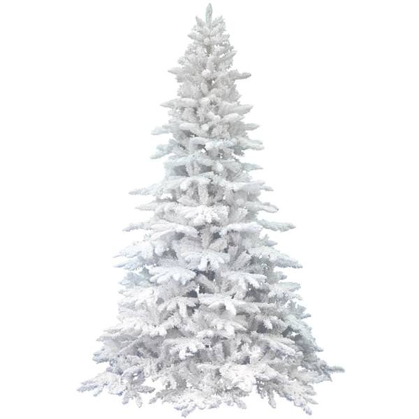 7.5' x 65" Artificial Flocked White Spruce
