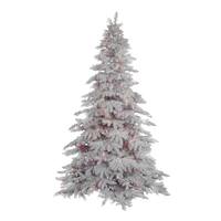 Vickerman 9' x 67" Artificial Flocked White Spruce Tree with 1200 Multi Color Lights