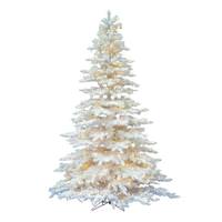 Vickerman 4.5' x 46" Artificial Flocked White Spruce 300 Warm White Italian LED Lights