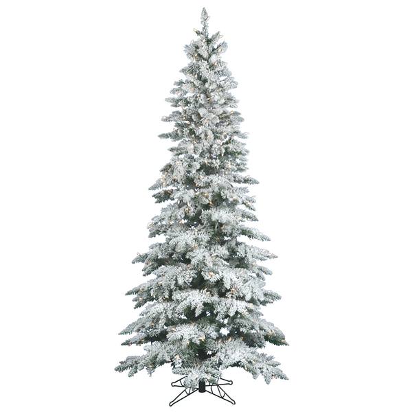 7.5' x 43" Artificial Flocked Utica Fir 400 Clear Lights