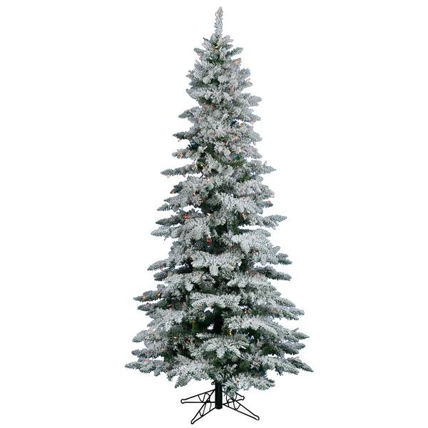 7.5' x 43" Artificial Flocked Utica Fir 400 Multi-Color Lights