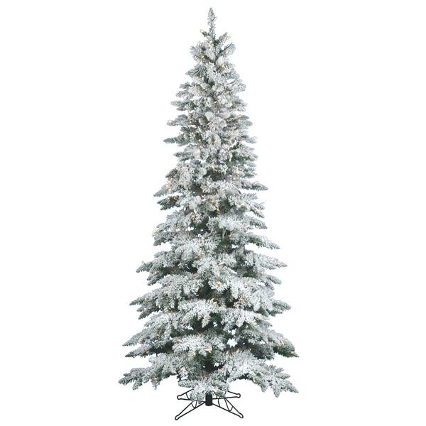 10' x 55" Artificial Flocked Utica Fir 700 Clear Lights