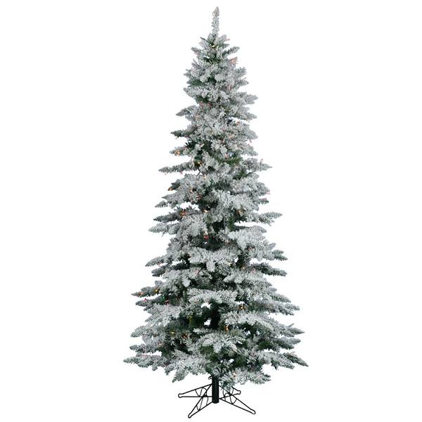 12' x 65" Artificial Flocked Utica Fir Tree with 1,150 Multi-Color Lights