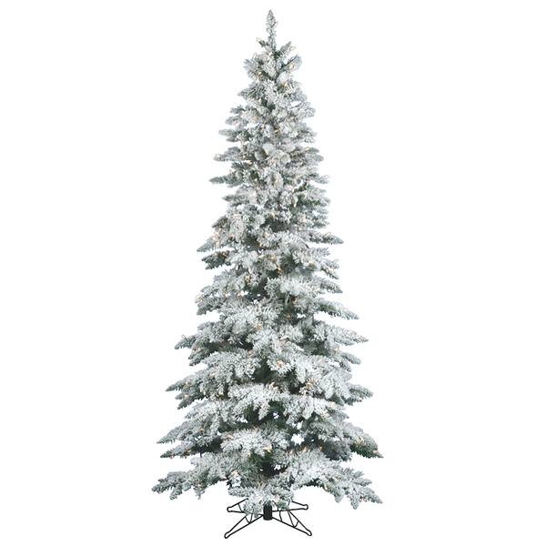 12' x 65" Artificial Flocked Slim Utica Fir 1,050 Warm White Italian LED Lights