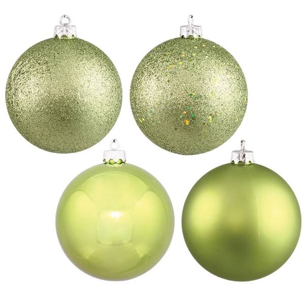 1" Lime Ball Ornaments 4 Assorted Finishes Assorted (18 pack)